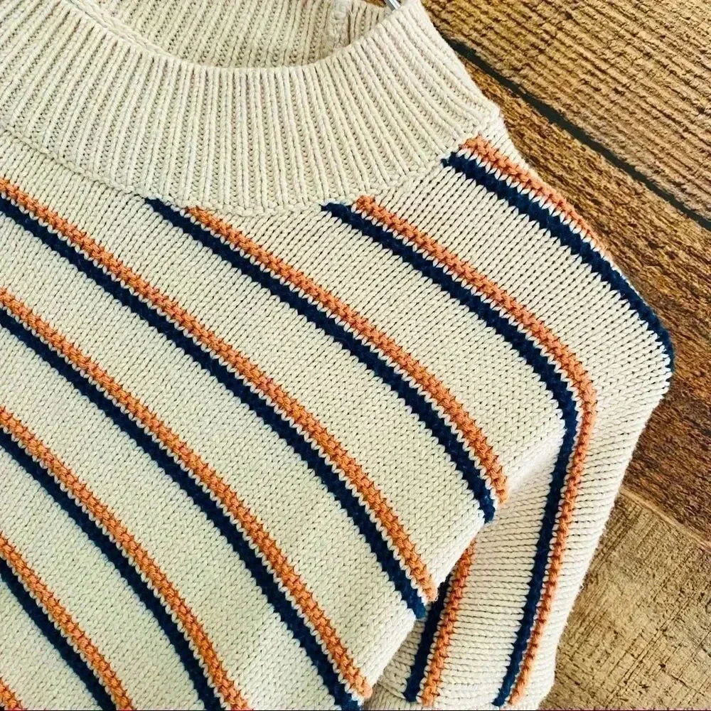 Madewell Brownstone Side-Button Sweater in Stripe